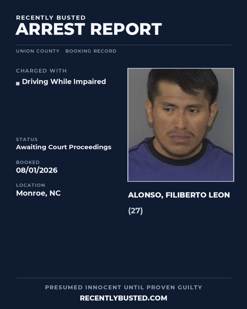 Arrest report - ALONSO, FILIBERTO LEON