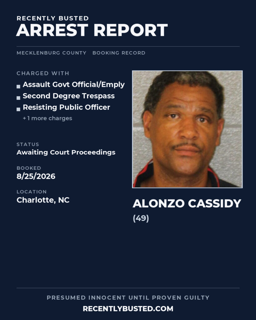 Arrest report - ALONZO CASSIDY