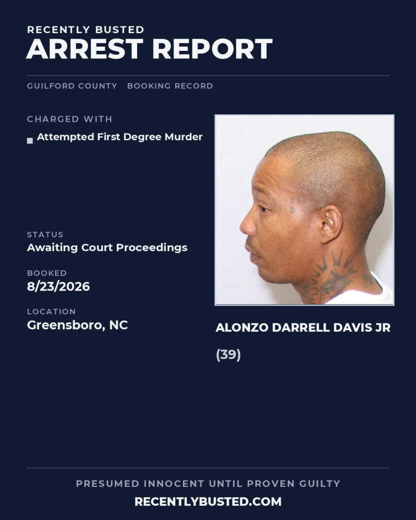 Arrest report - ALONZO DARRELL DAVIS JR