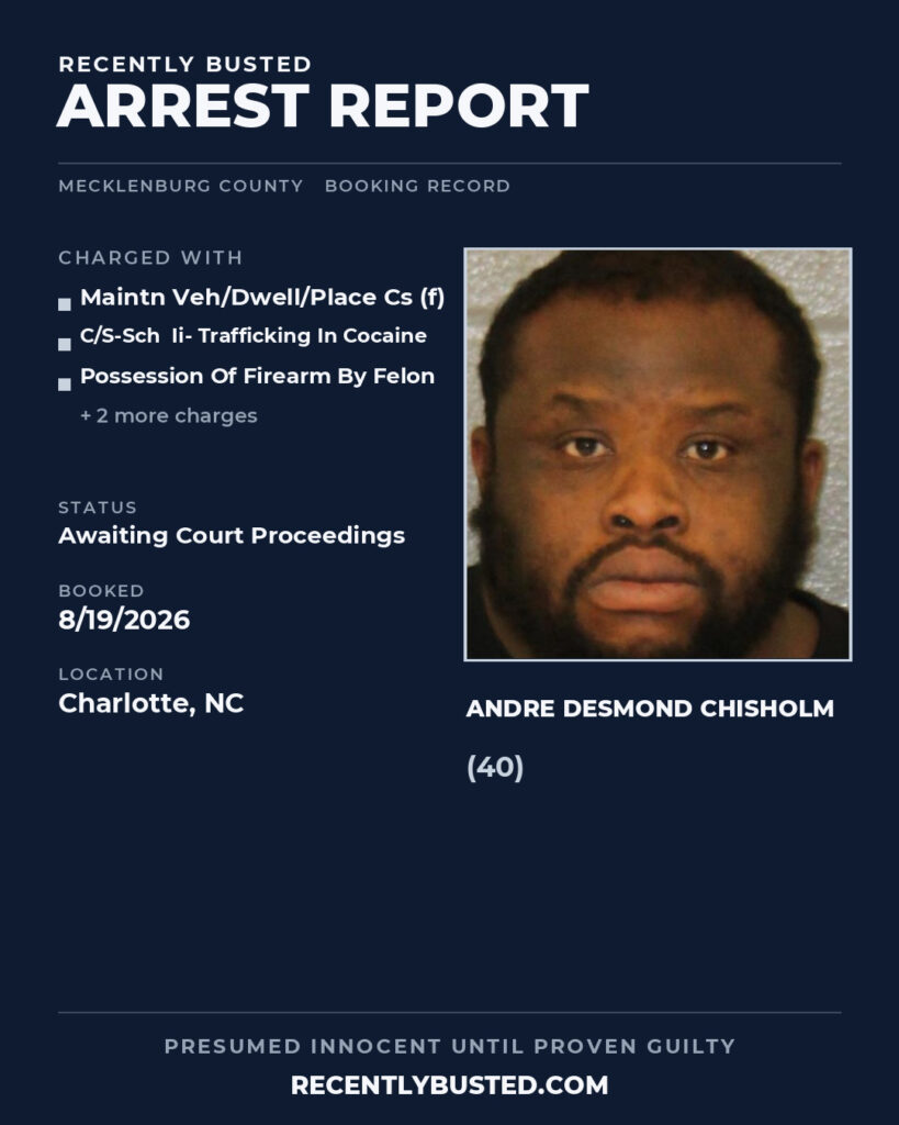 Arrest report - ANDRE DESMOND CHISHOLM