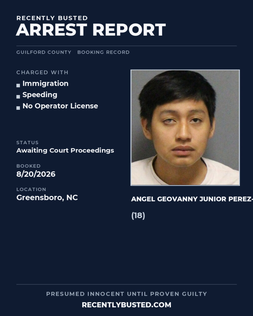 Arrest report - ANGEL GEOVANNY JUNIOR PEREZ-ENRIQUEZ