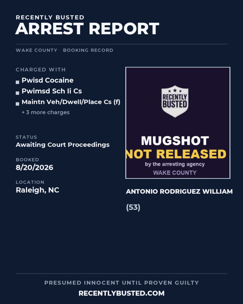 Arrest report - ANTONIO RODRIGUEZ WILLIAM