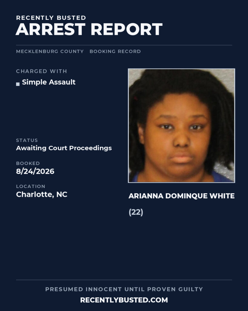 Arrest report - ARIANNA DOMINQUE WHITE