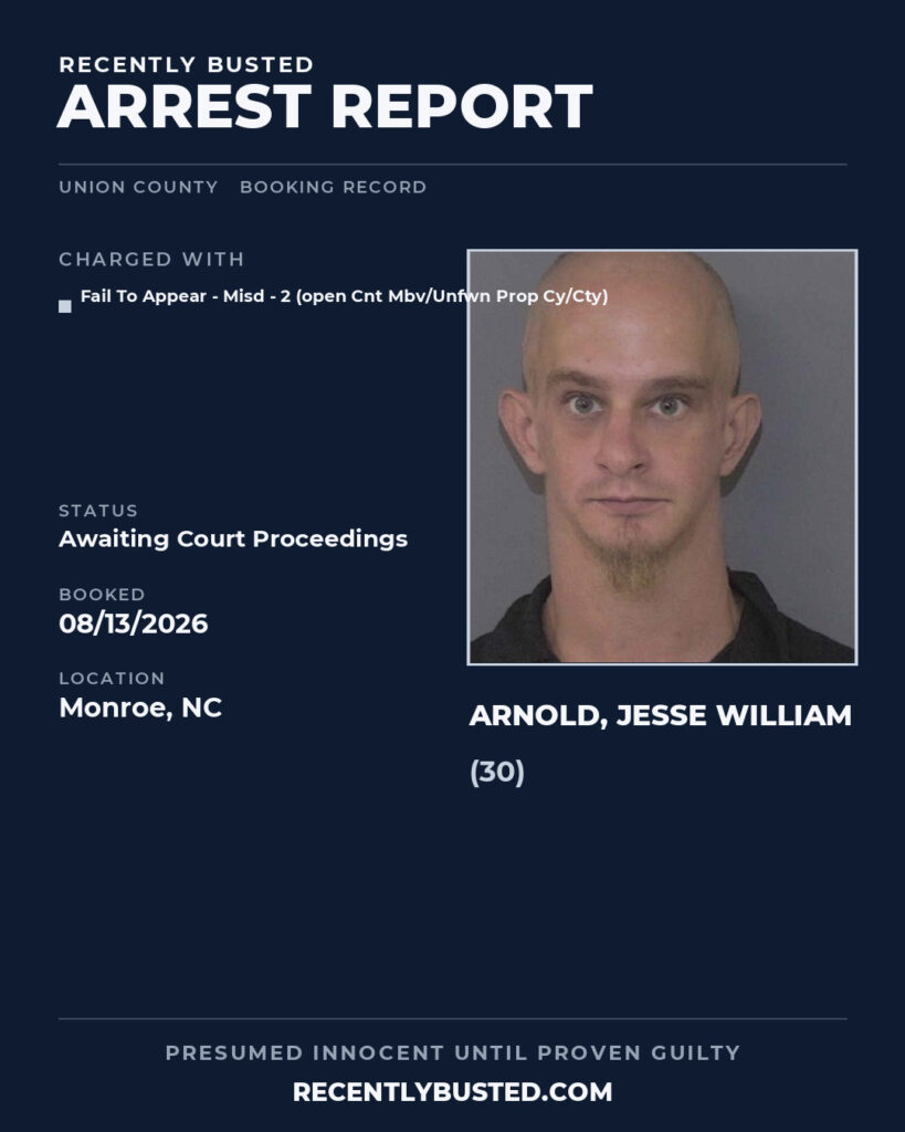 Arrest report - ARNOLD, JESSE WILLIAM