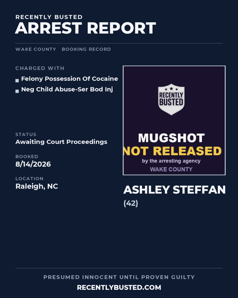 Arrest report - ASHLEY STEFFAN