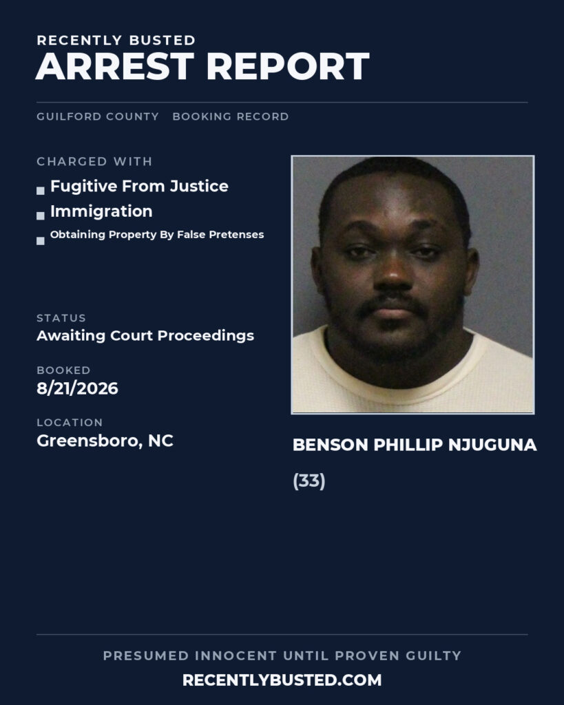 Arrest report - BENSON PHILLIP NJUGUNA
