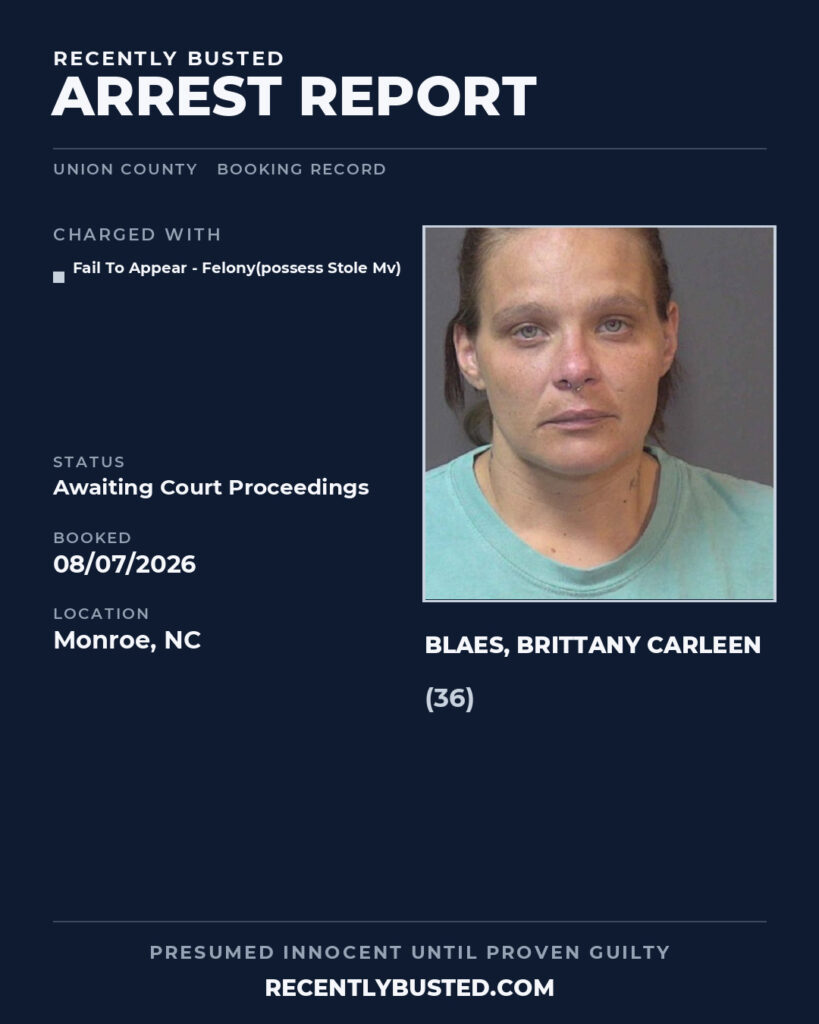 Arrest report - BLAES, BRITTANY CARLEEN