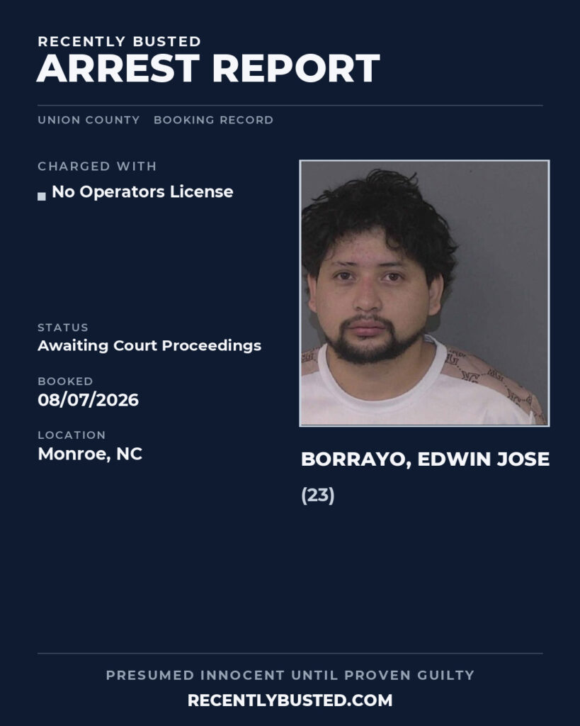Arrest report - BORRAYO, EDWIN JOSE