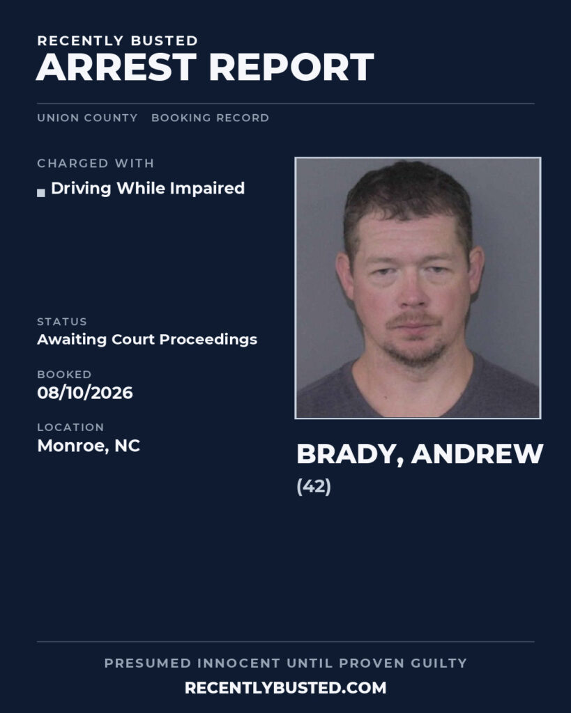 Arrest report - BRADY, ANDREW