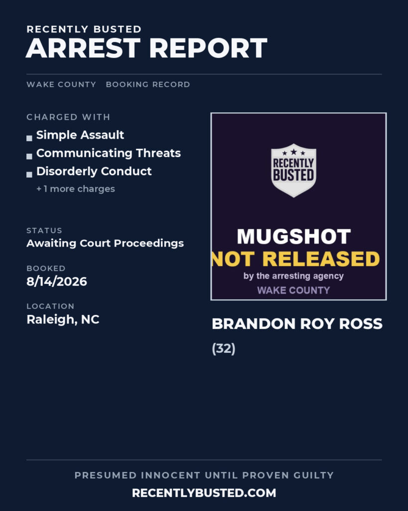 Arrest report - BRANDON ROY ROSS