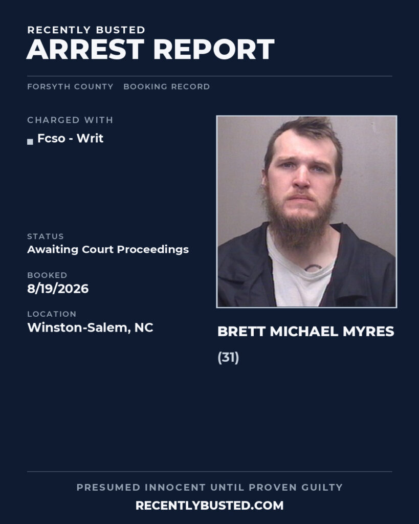 Arrest report - BRETT MICHAEL MYRES
