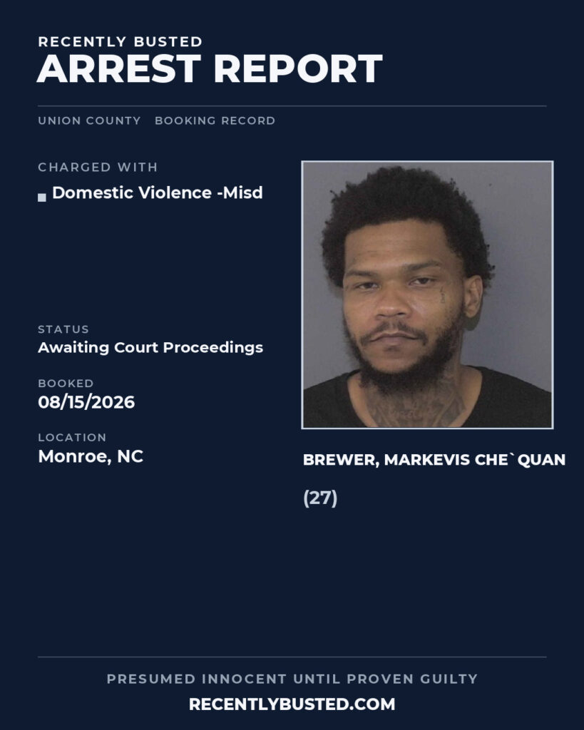 Arrest report - BREWER, MARKEVIS CHE`QUAN