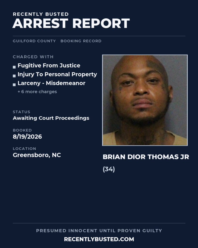 Arrest report - BRIAN DIOR THOMAS JR