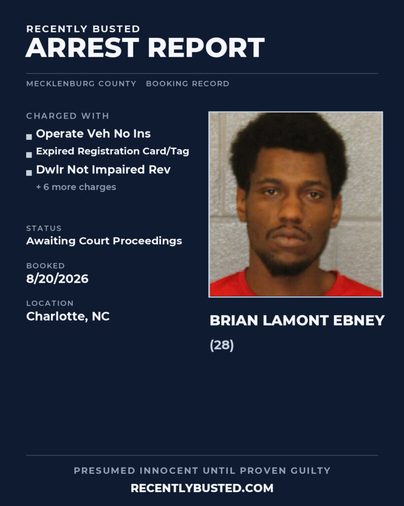 Arrest report - BRIAN LAMONT EBNEY