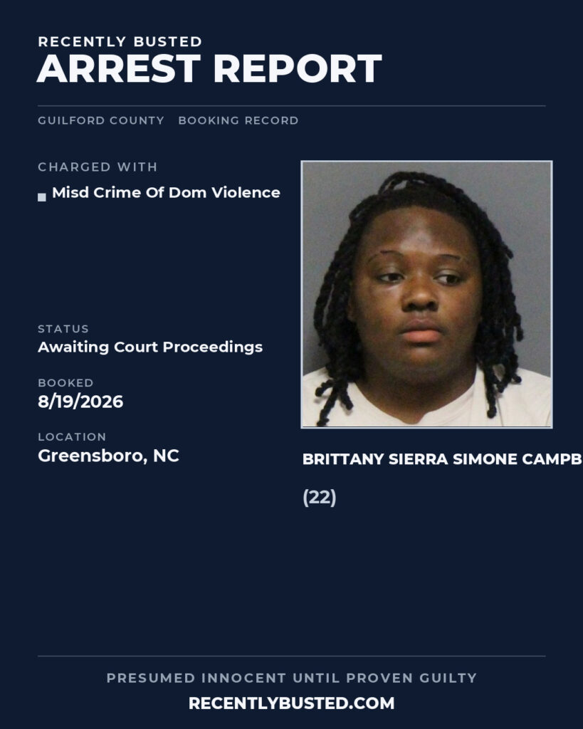 Arrest report - BRITTANY SIERRA SIMONE CAMPBELL