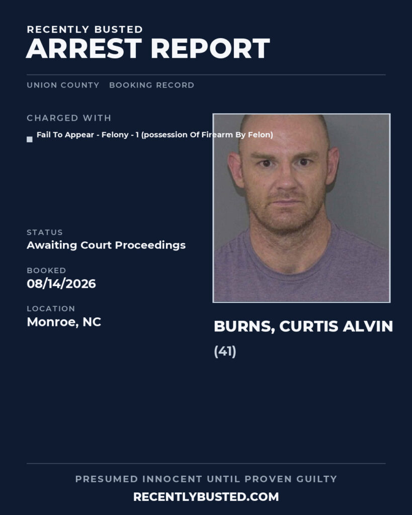 Arrest report - BURNS, CURTIS ALVIN