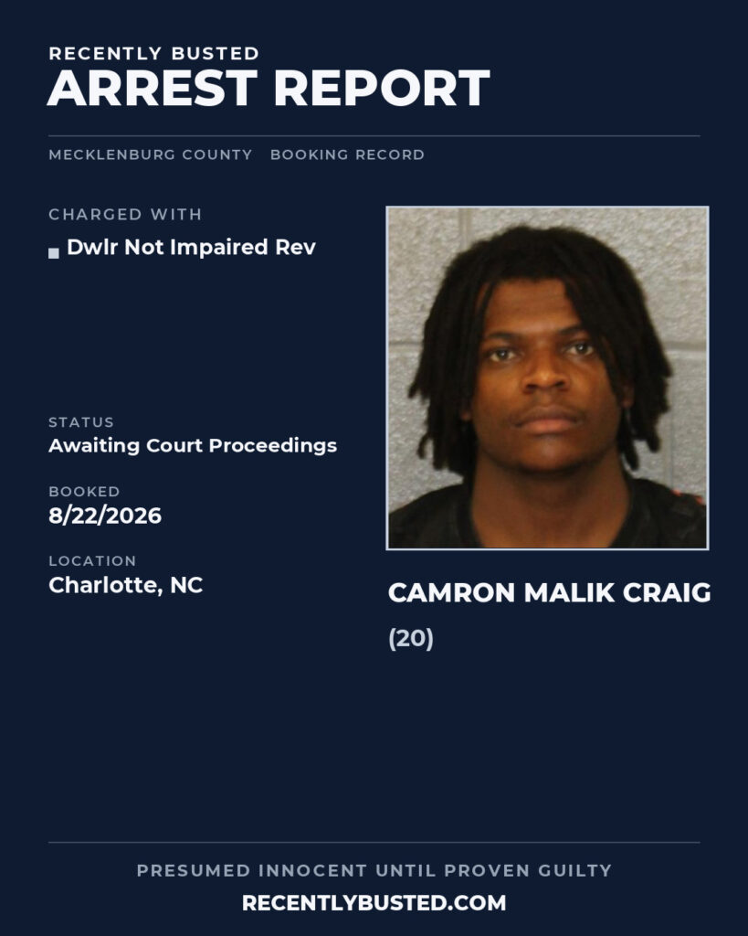 Arrest report - CAMRON MALIK CRAIG