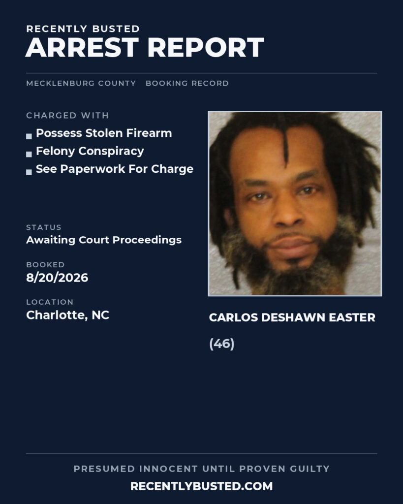 Arrest report - CARLOS DESHAWN EASTER
