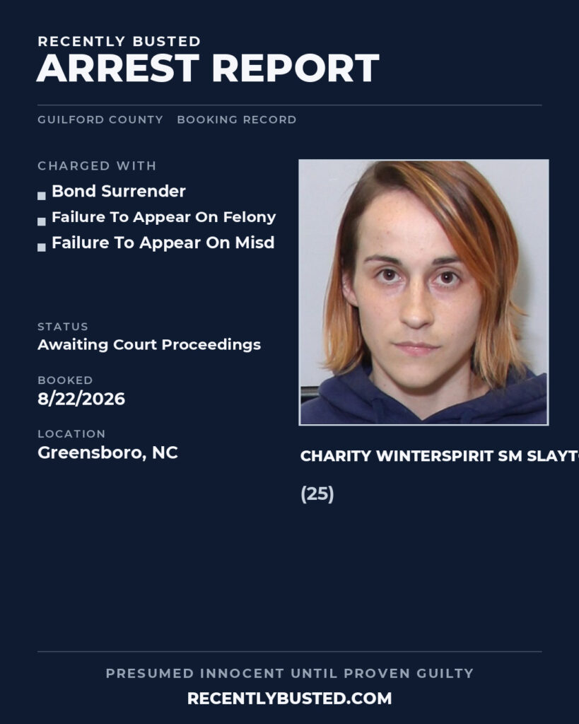 Arrest report - CHARITY WINTERSPIRIT SM SLAYTON