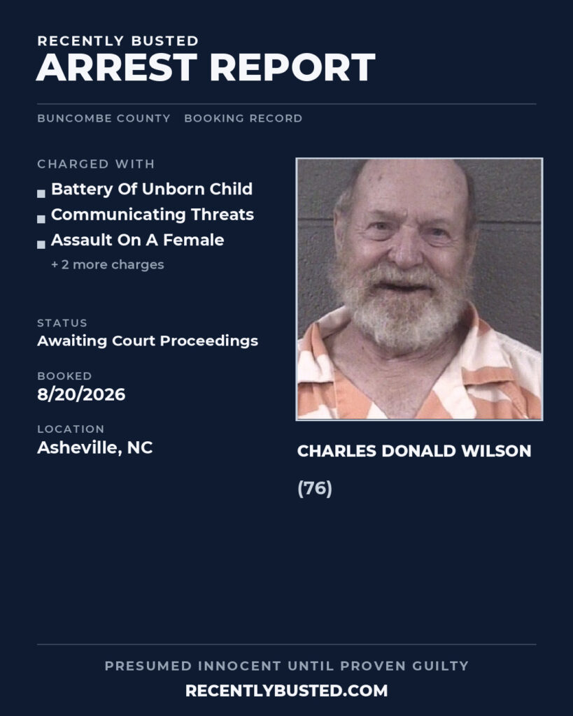 Arrest report - CHARLES DONALD WILSON