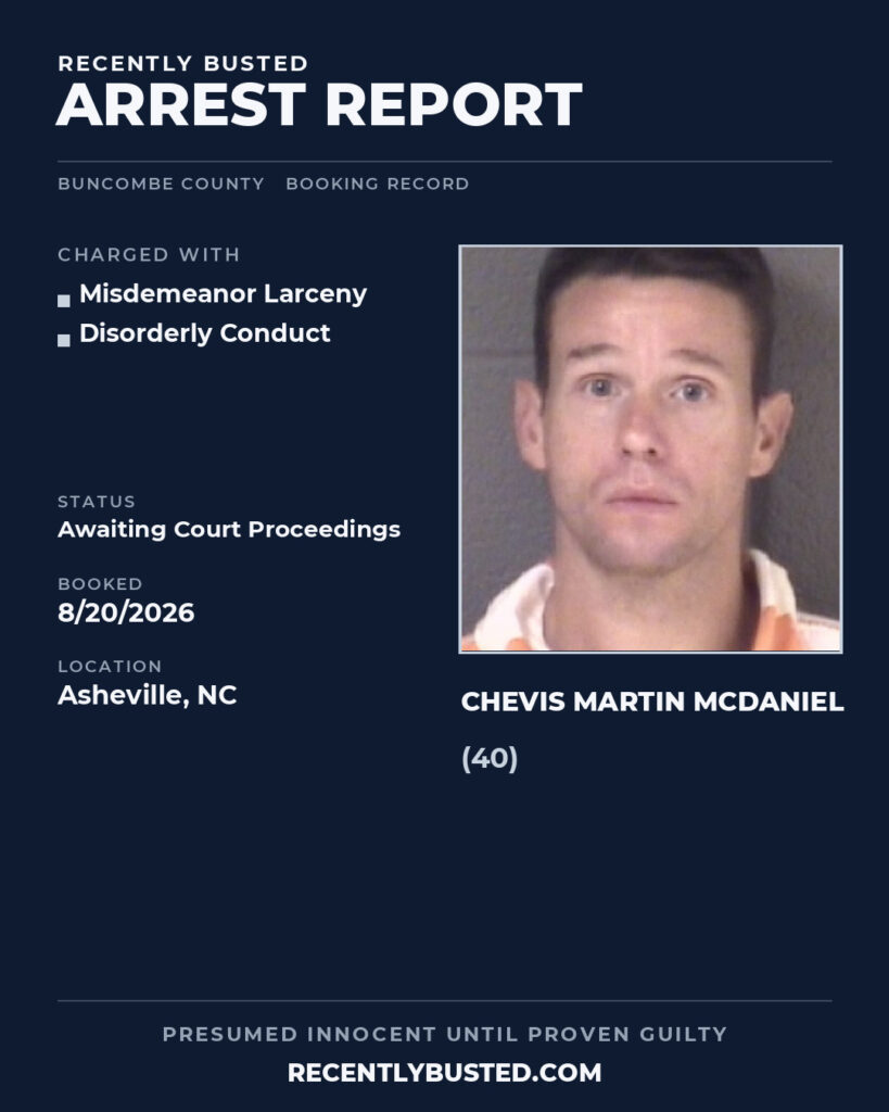 Arrest report - CHEVIS MARTIN MCDANIEL