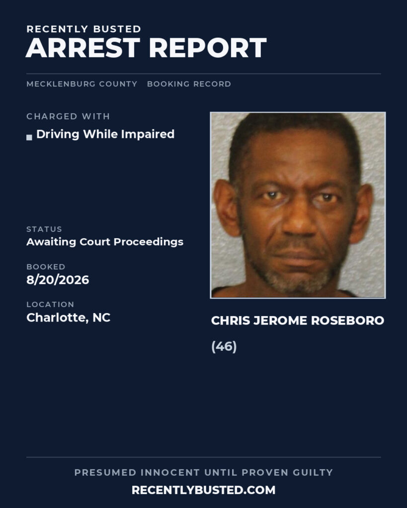 Arrest report - CHRIS JEROME ROSEBORO