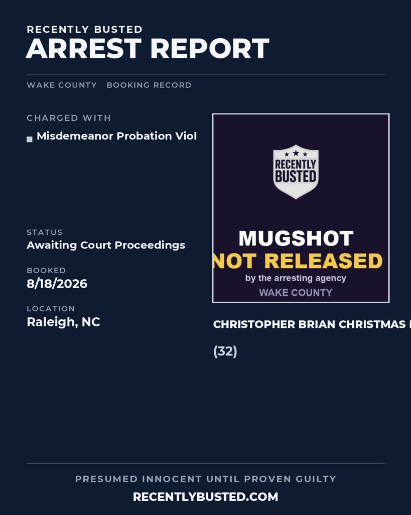 Arrest report - CHRISTOPHER BRIAN CHRISTMAS II