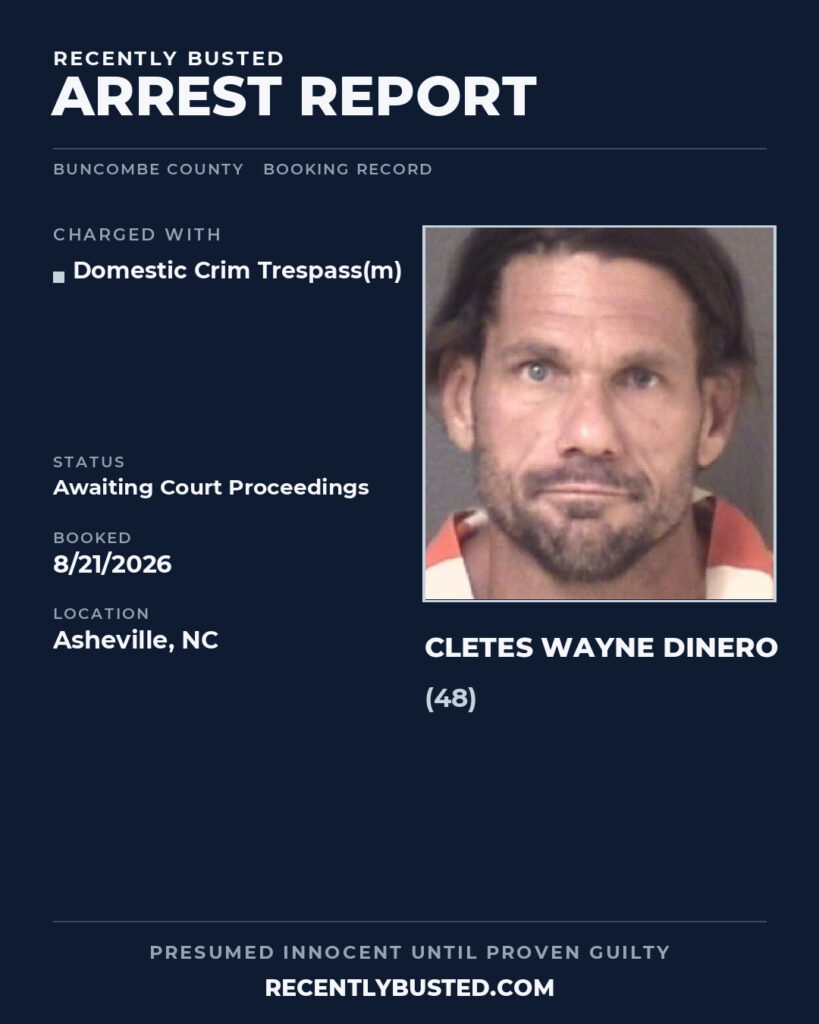 Arrest report - CLETES WAYNE DINERO