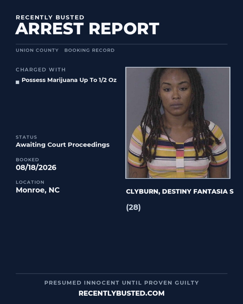 Arrest report - CLYBURN, DESTINY FANTASIA S