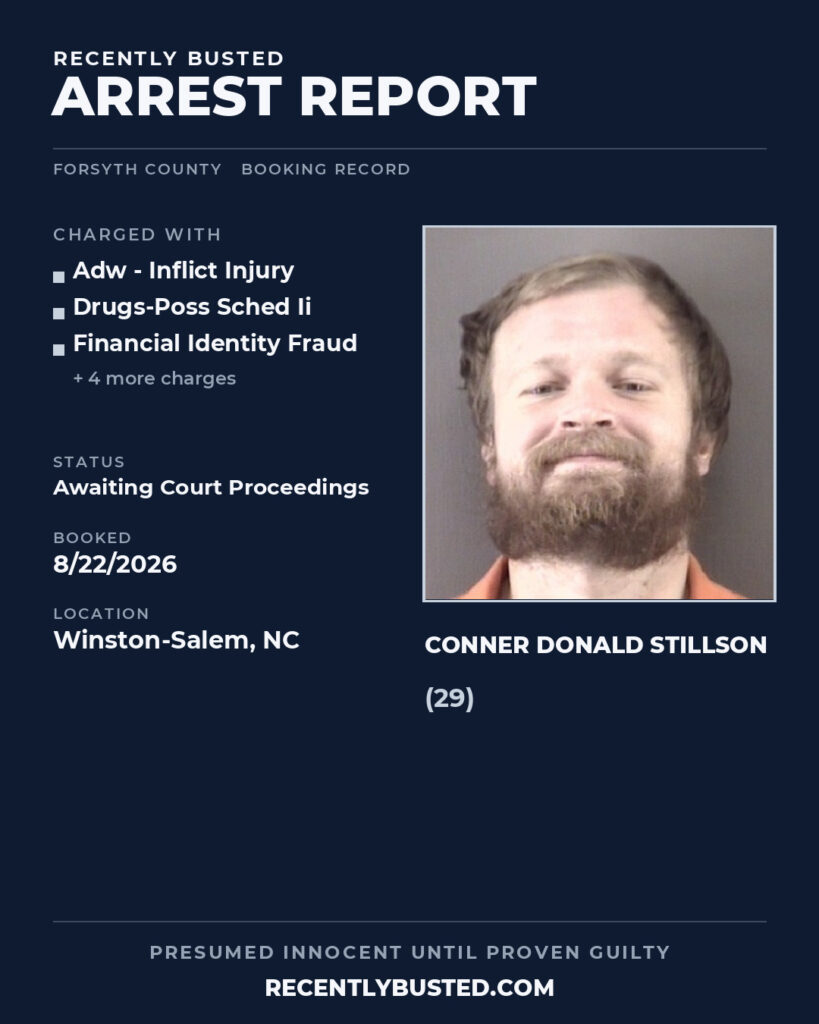 Arrest report - CONNER DONALD STILLSON