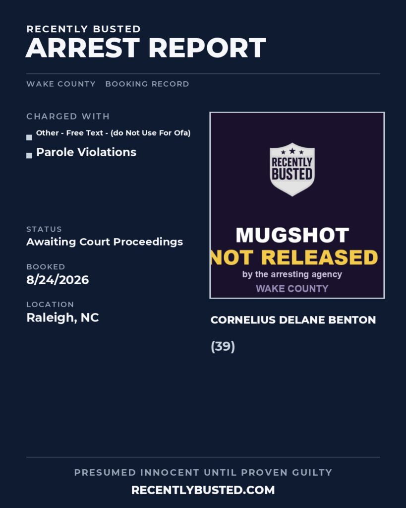 Arrest report - CORNELIUS DELANE BENTON