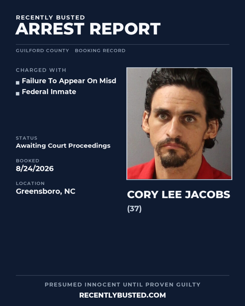 Arrest report - CORY LEE JACOBS