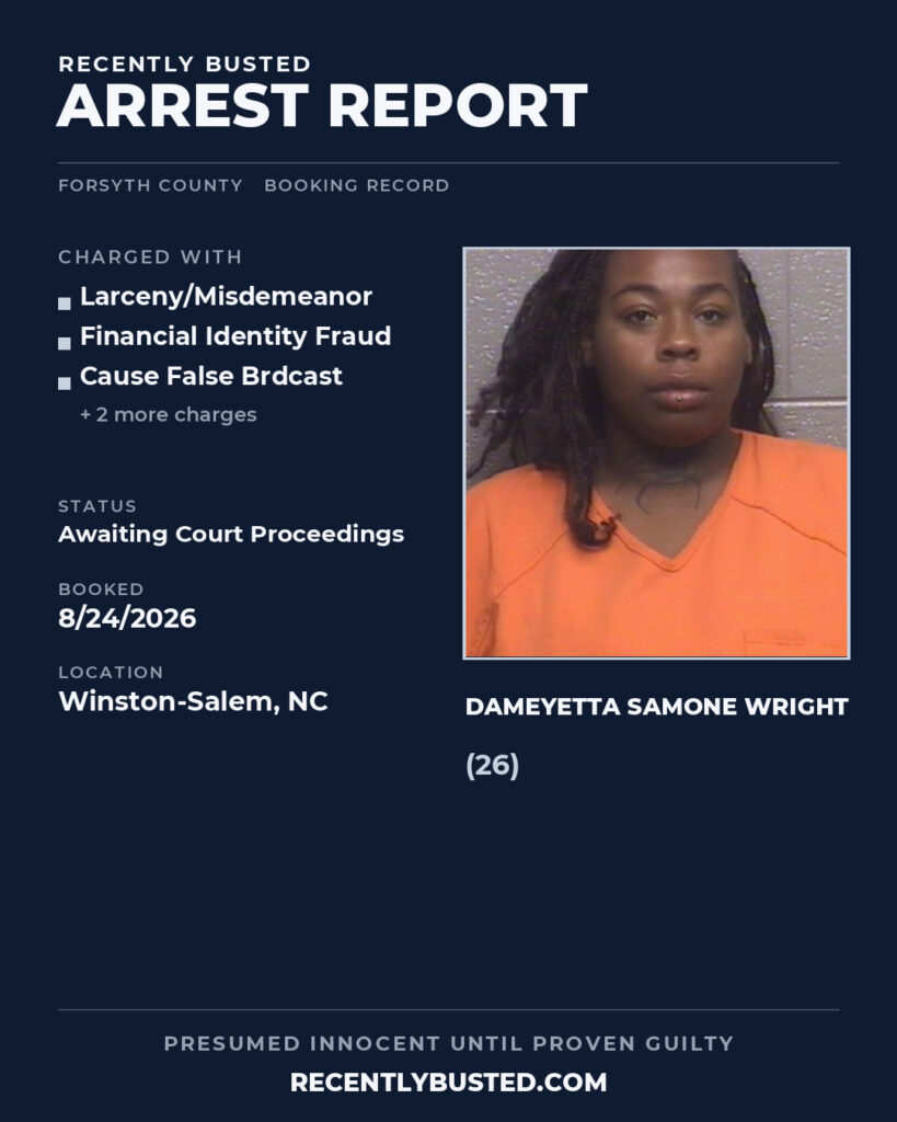 Arrest report - DAMEYETTA SAMONE WRIGHT