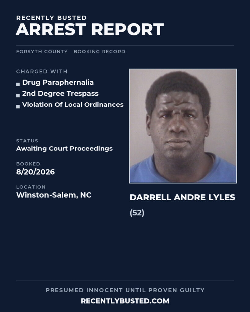 Arrest report - DARRELL ANDRE LYLES