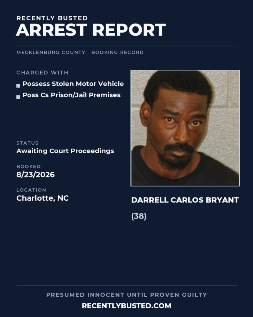 Arrest report - DARRELL CARLOS BRYANT