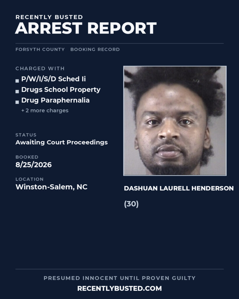 Arrest report - DASHUAN LAURELL HENDERSON