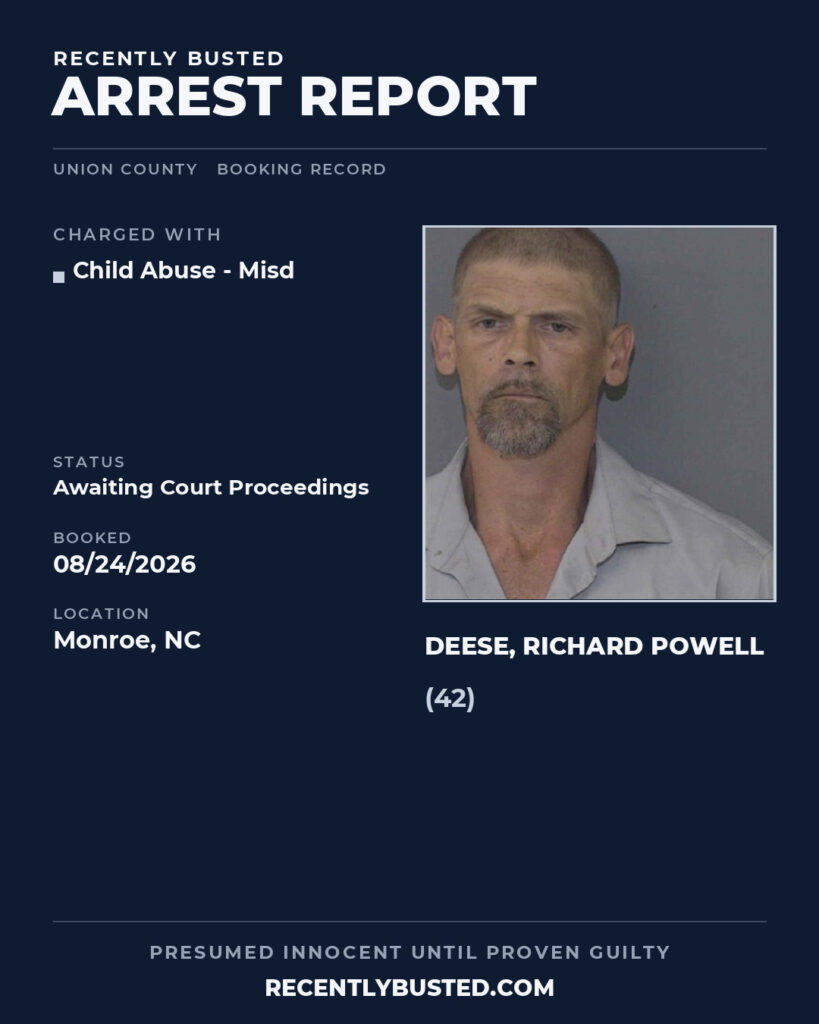 Arrest report - DEESE, RICHARD POWELL