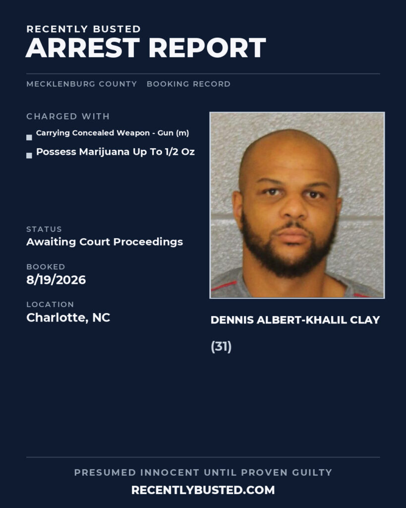 Arrest report - DENNIS ALBERT-KHALIL CLAY