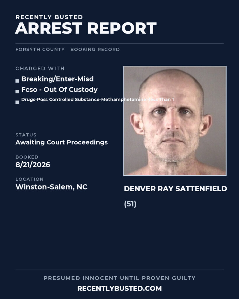 Arrest report - DENVER RAY SATTENFIELD