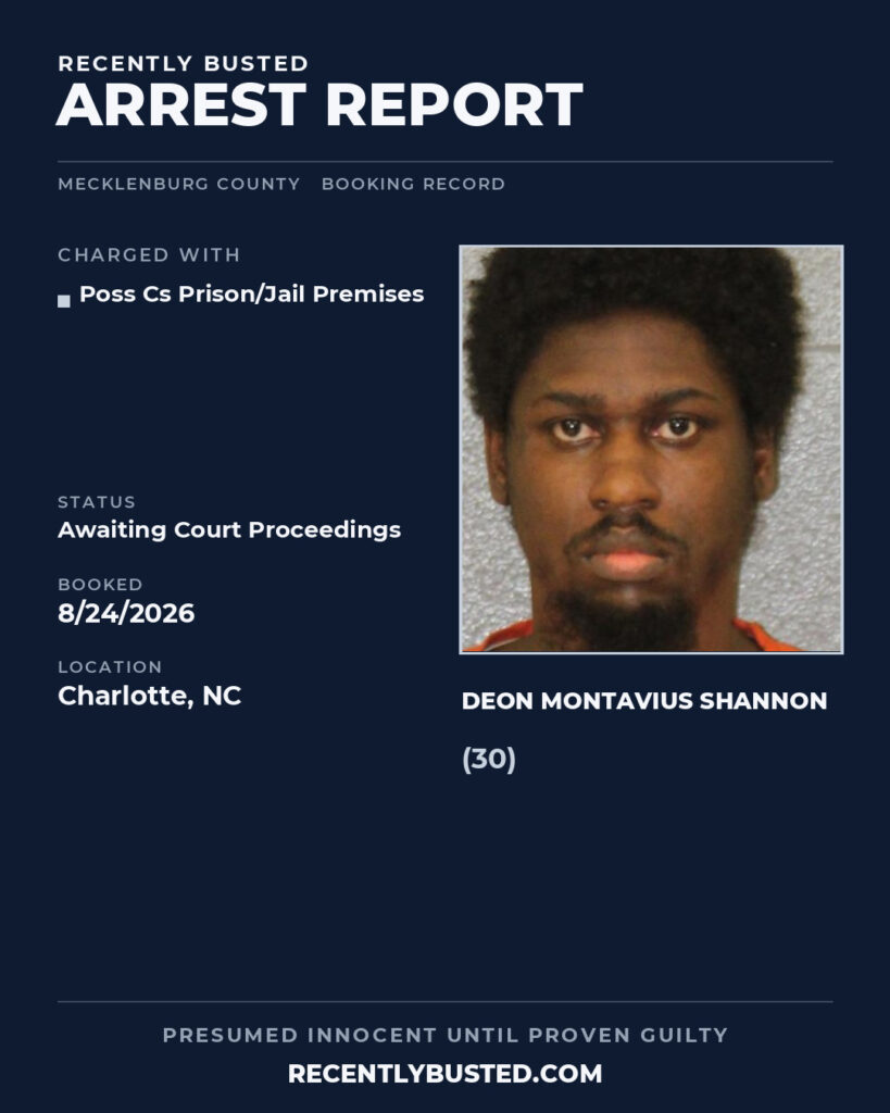 Arrest report - DEON MONTAVIUS SHANNON