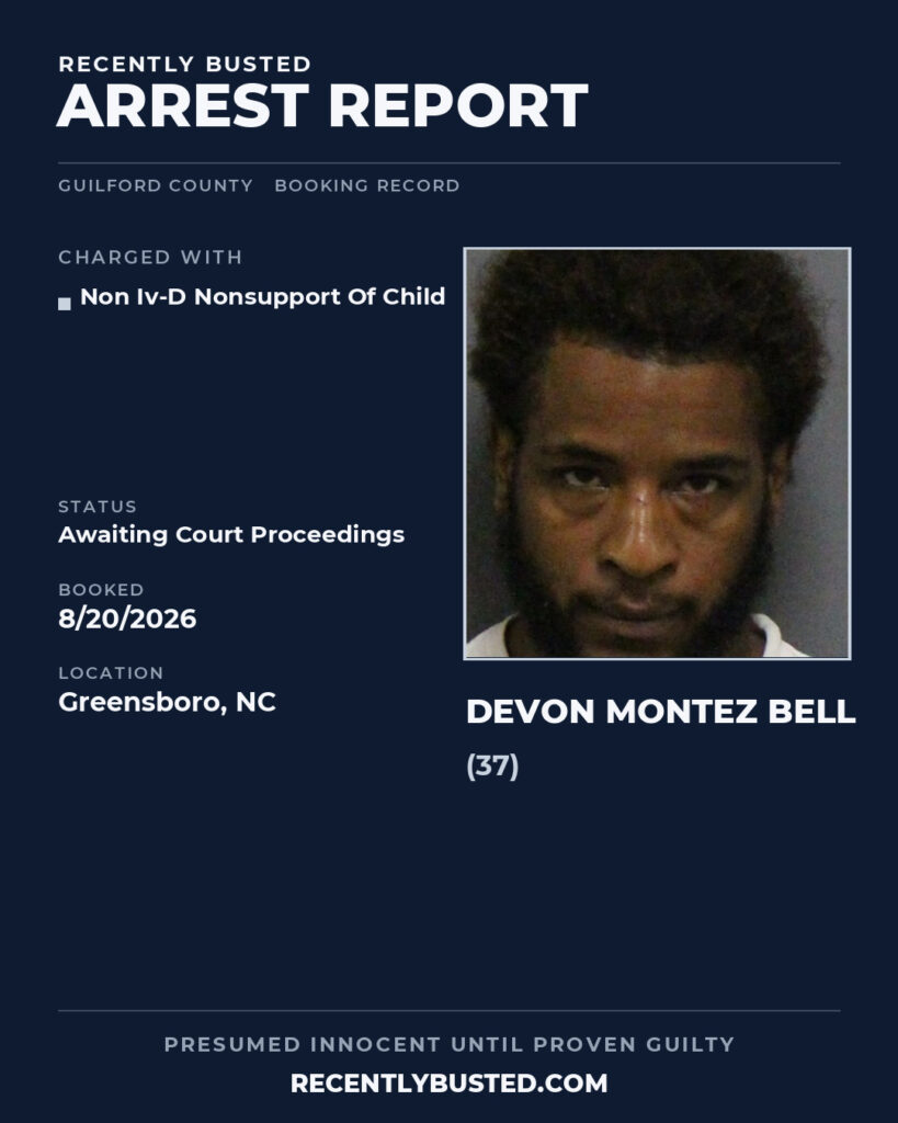 Arrest report - DEVON MONTEZ BELL