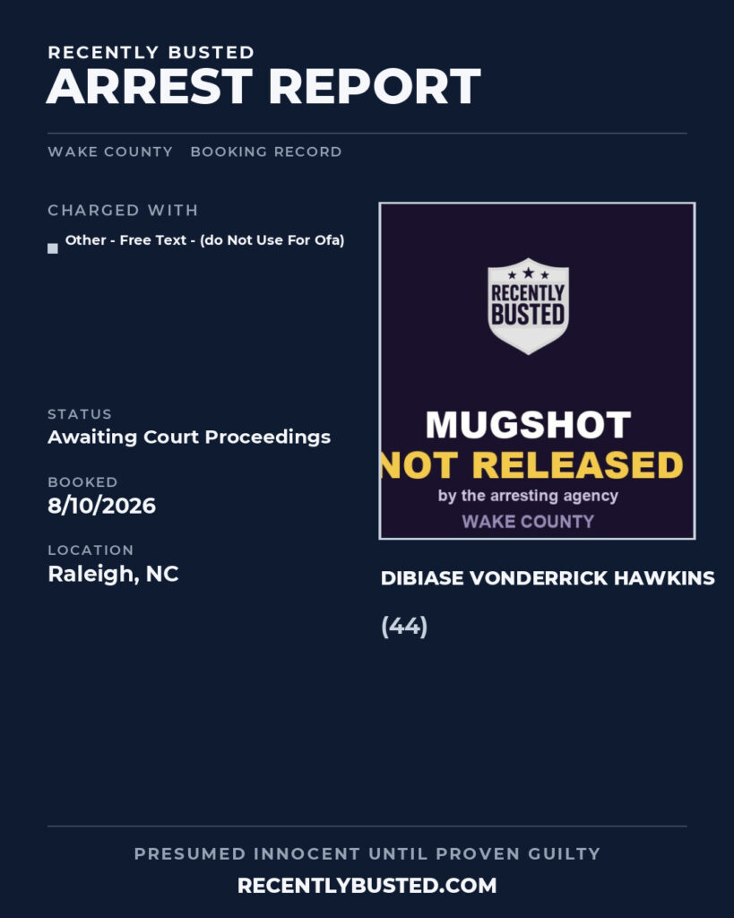 Arrest report - DIBIASE VONDERRICK HAWKINS
