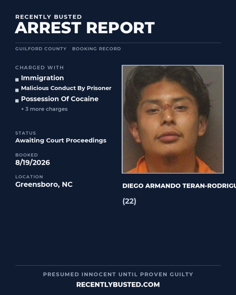 Arrest report - DIEGO ARMANDO TERAN-RODRIGUEZ