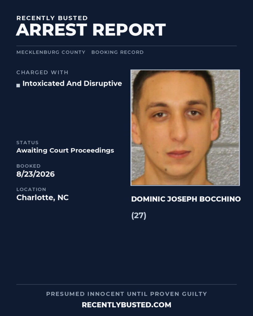 Arrest report - DOMINIC JOSEPH BOCCHINO