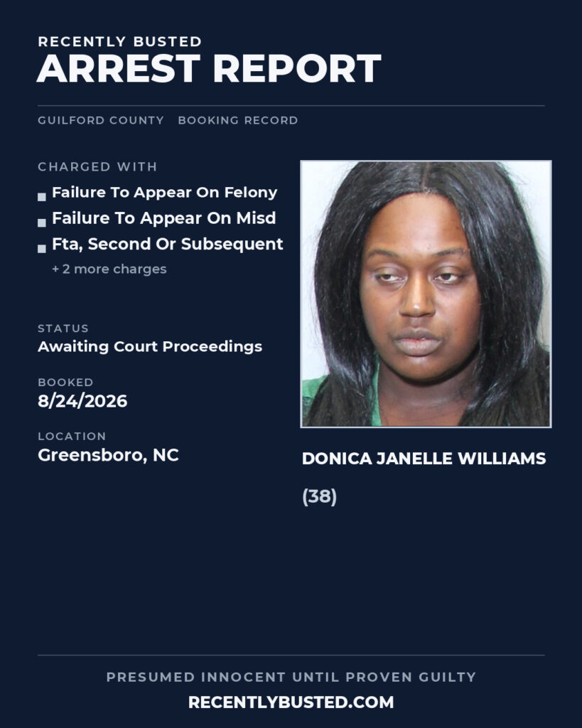 Arrest report - DONICA JANELLE WILLIAMS
