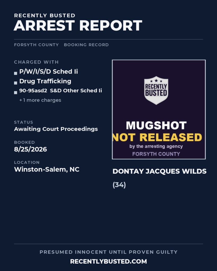 Arrest report - DONTAY JACQUES WILDS