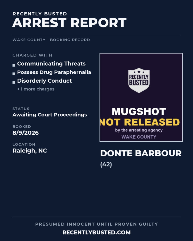 Arrest report - DONTE BARBOUR