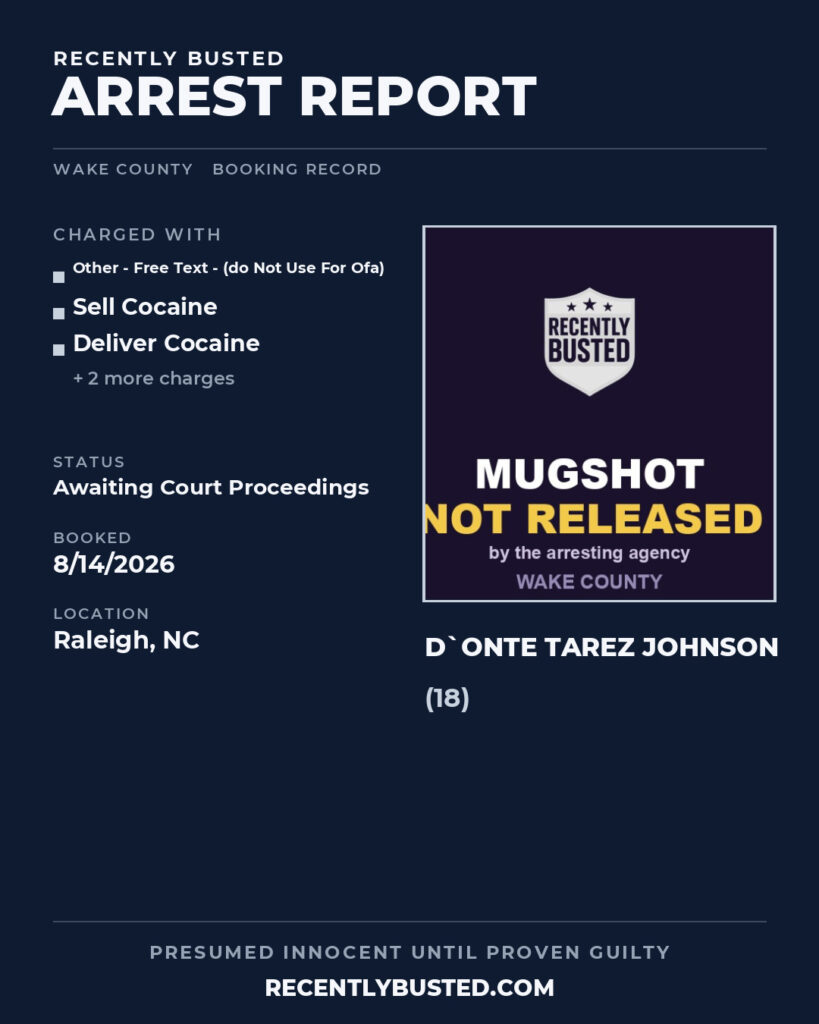 Arrest report - D`ONTE TAREZ JOHNSON