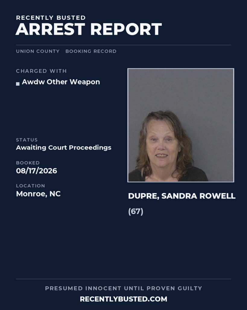 Arrest report - DUPRE, SANDRA ROWELL