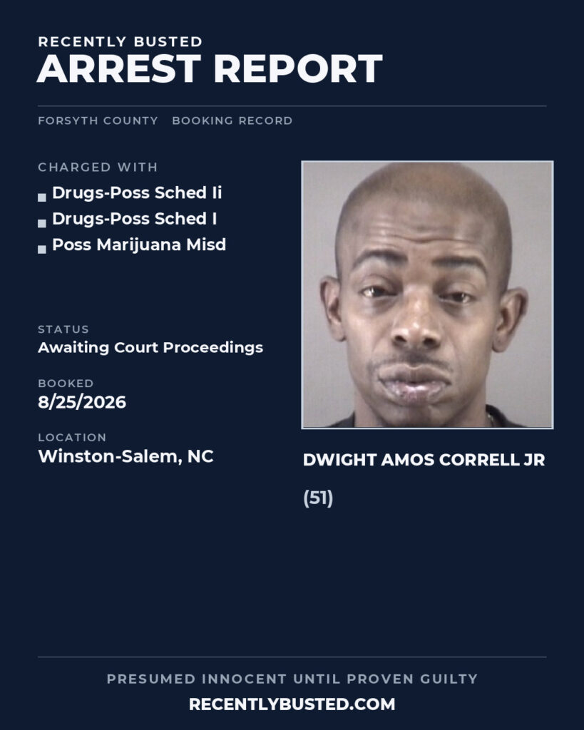 Arrest report - DWIGHT AMOS CORRELL JR